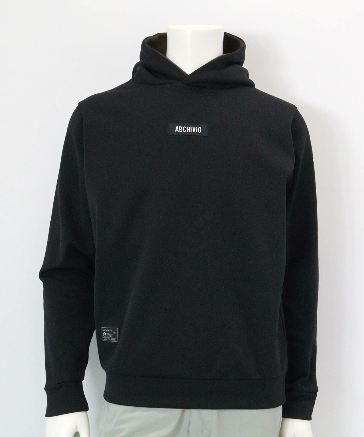 【メンズ】裏フリースフードパーカー(ブラック)