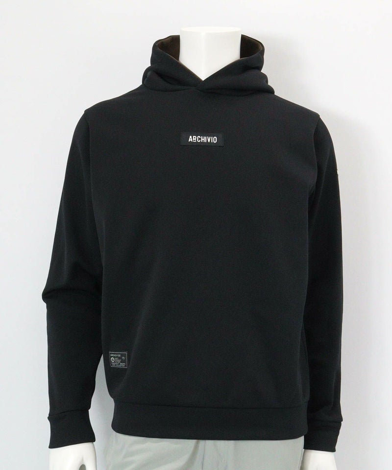 【メンズ】裏フリースフードパーカー(ブラック)