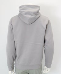 【メンズ】裏フリースフードパーカー(ライトグレー)後ろ