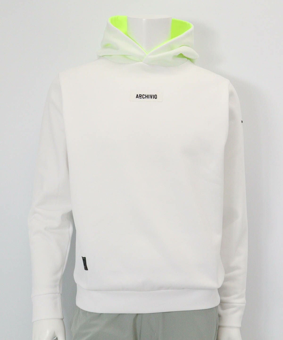 【メンズ】裏フリースフードパーカー(ホワイト)