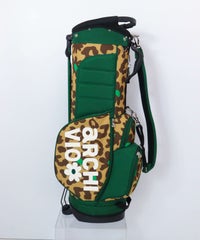 スタンド式ヒョウ柄キャディバッグ(ベージュ)