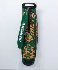 スタンド式ヒョウ柄キャディバッグ(ベージュ)