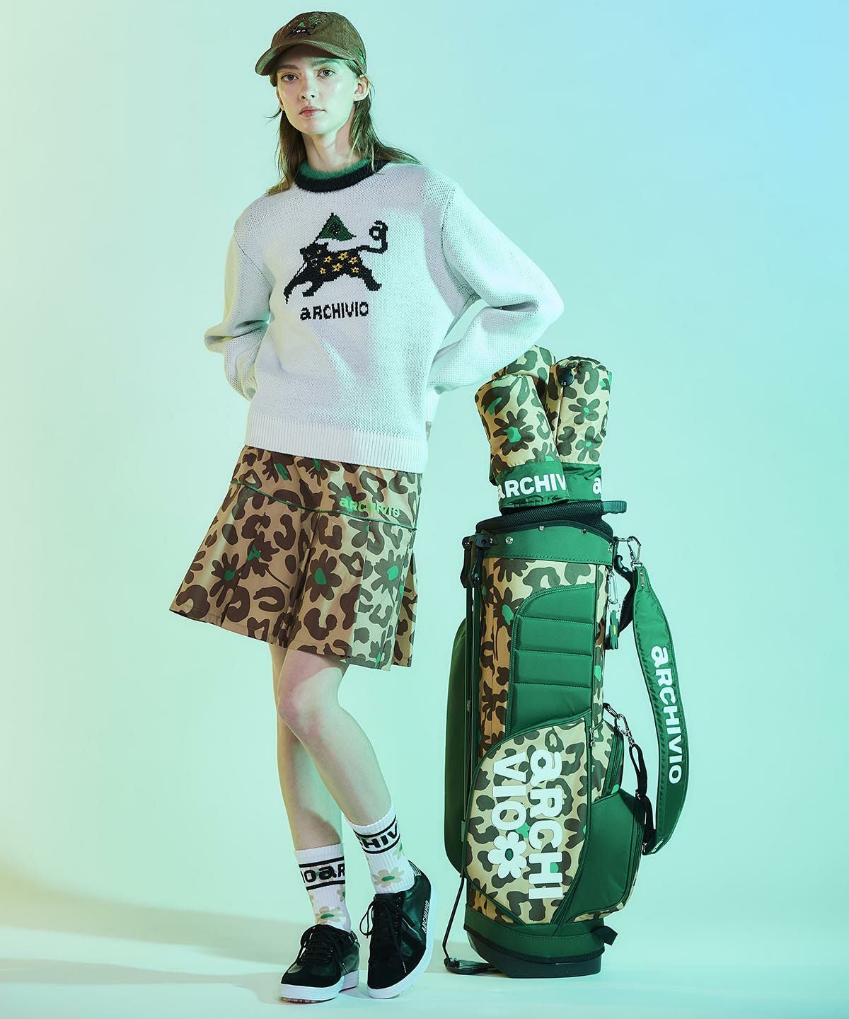 スタンド式ヒョウ柄キャディバッグ|アルチビオ - ゴルフウェアや婦人服通販