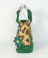 ヒョウ柄カートバッグ(ベージュ)横