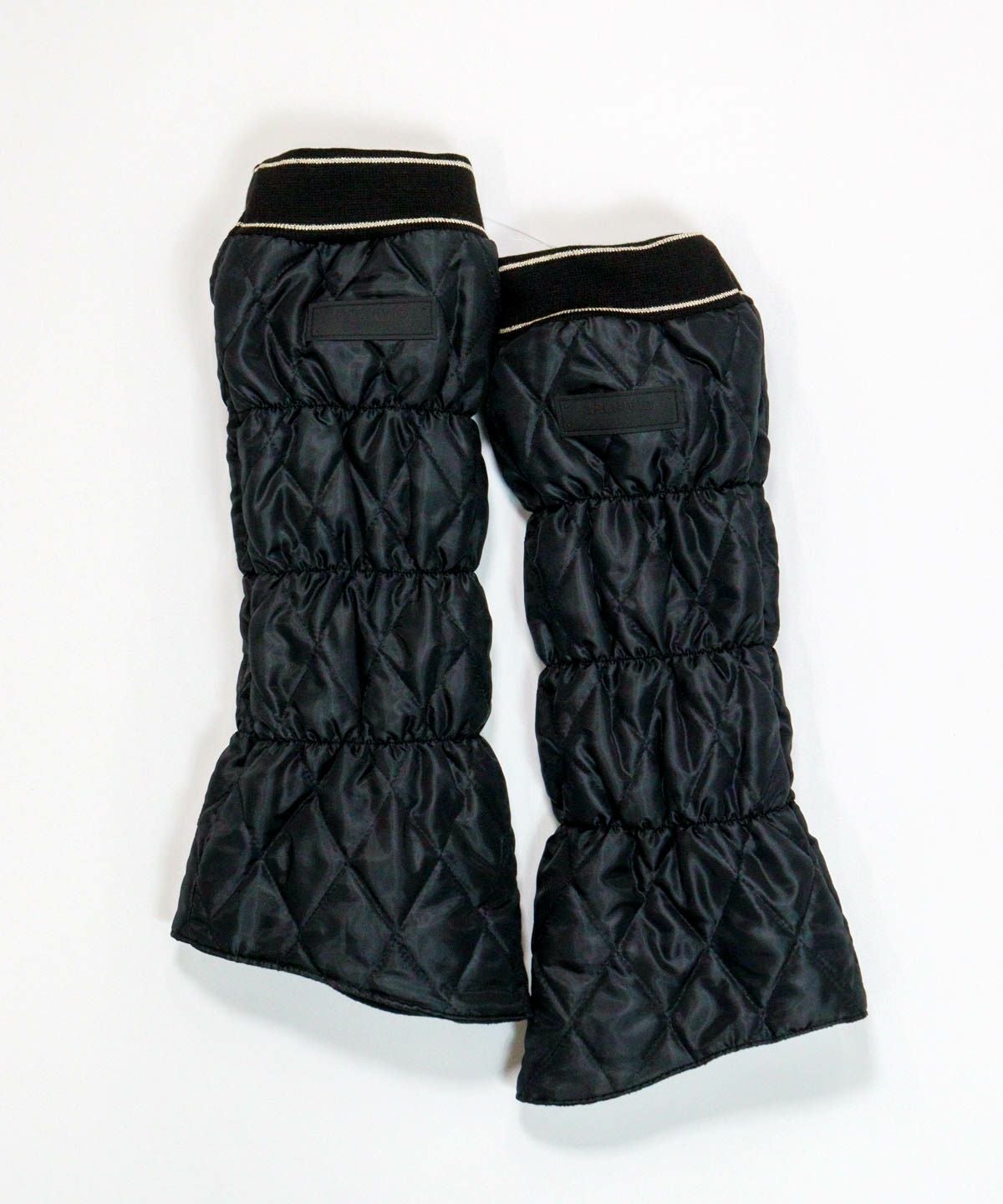 リブ切替裏起毛レッグウォーマー（ブラック）