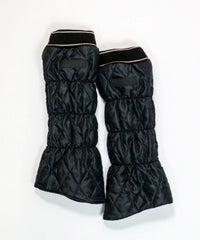 リブ切替裏起毛レッグウォーマー（ブラック）