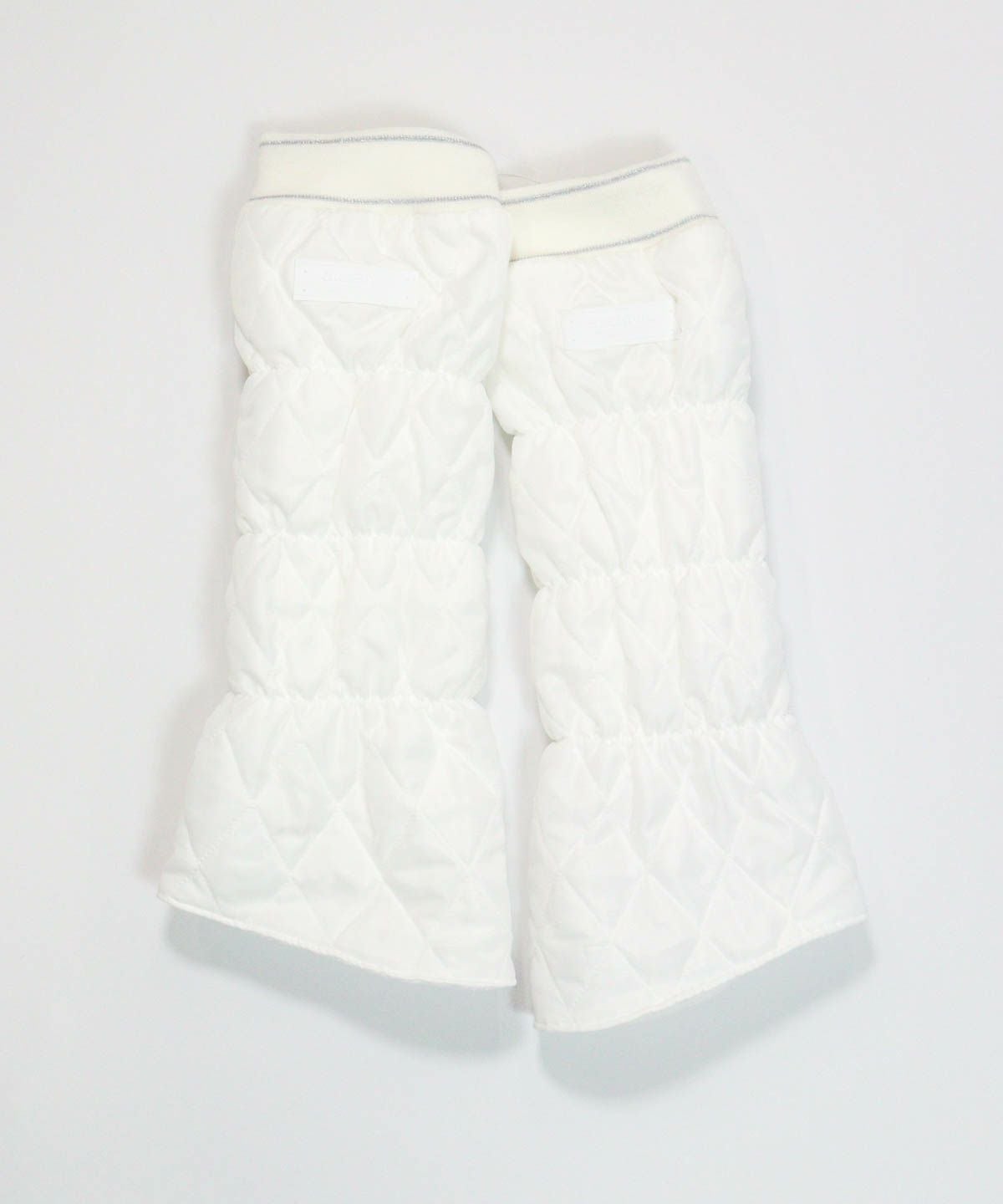 リブ切替裏起毛レッグウォーマー（ホワイト）