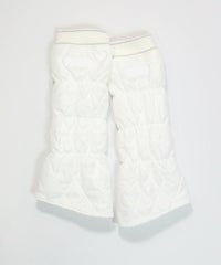 リブ切替裏起毛レッグウォーマー（ホワイト）