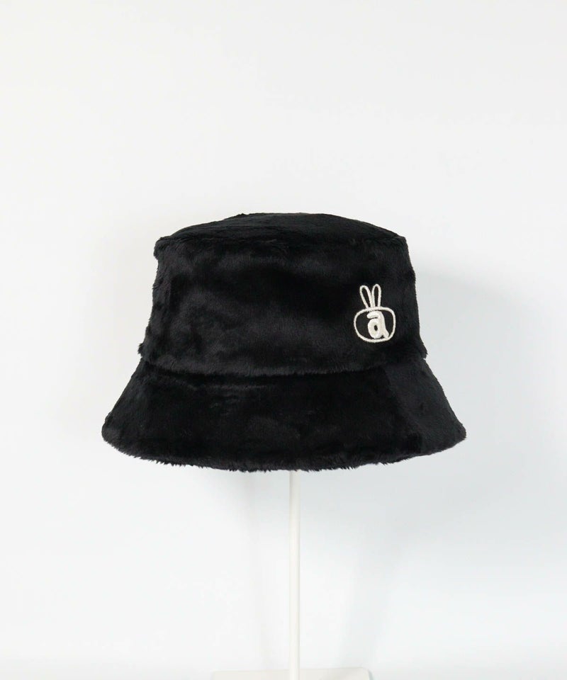 ポイント刺繍ファーハット(ブラック)