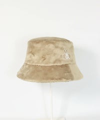 ポイント刺繍ファーハット(ベージュ)