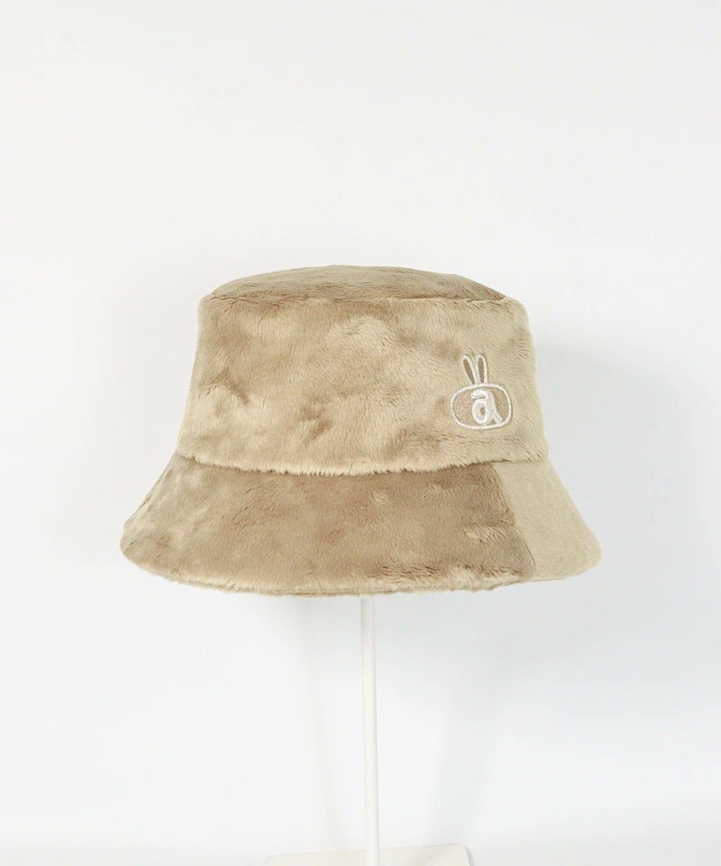 ポイント刺繍ファーハット(ベージュ)