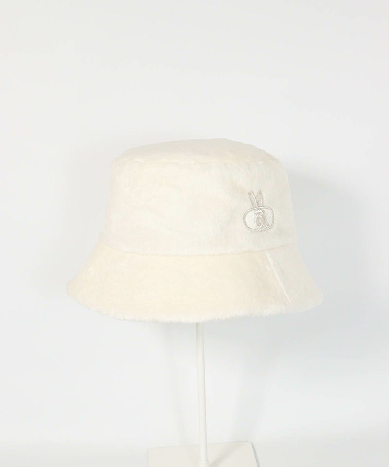 ポイント刺繍ファーハット(ホワイト)