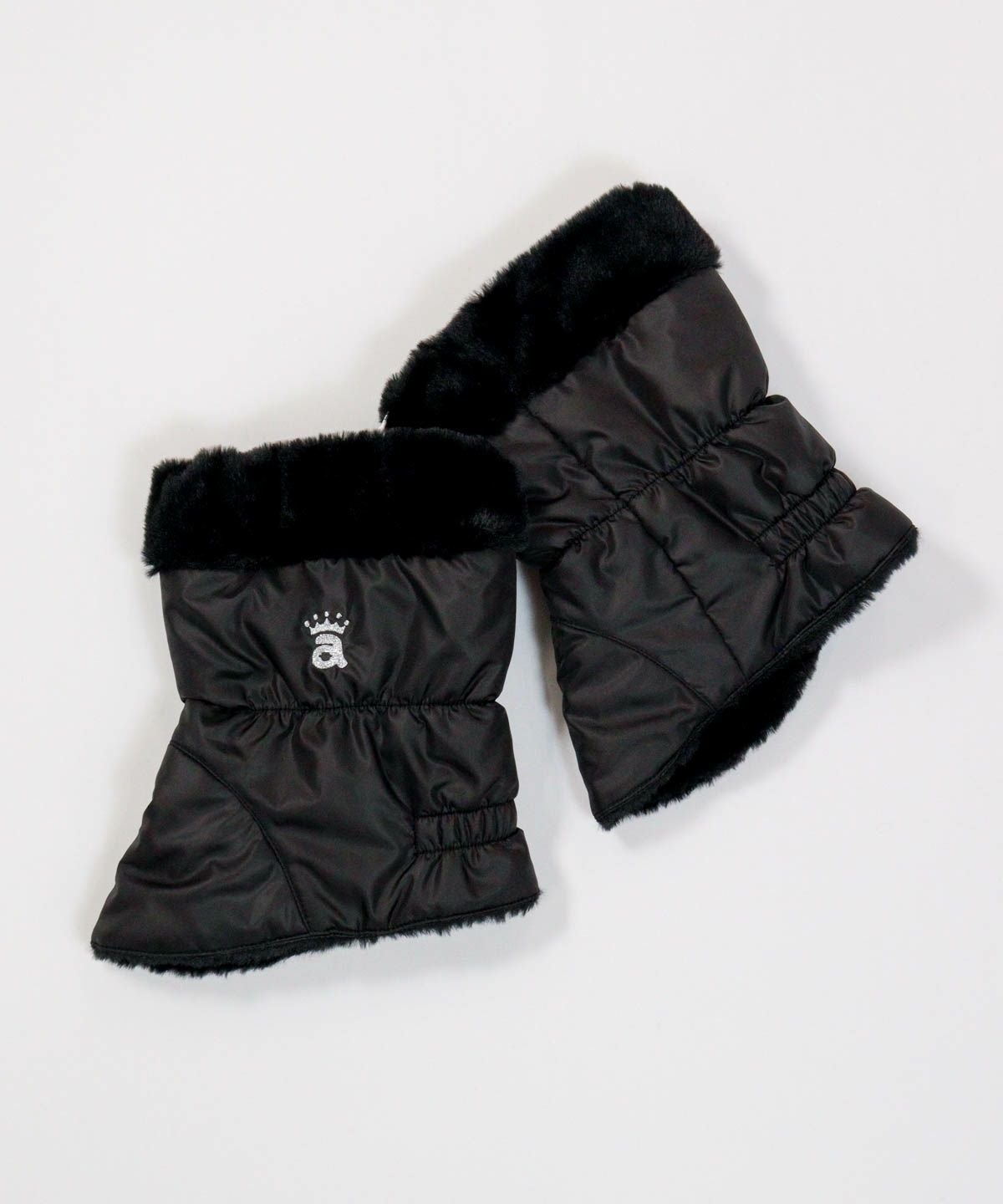 リバーシブルショートレッグウォーマー（ブラック）