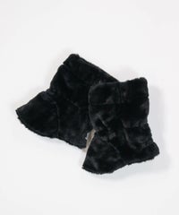 リバーシブルショートレッグウォーマー裏（ブラック）