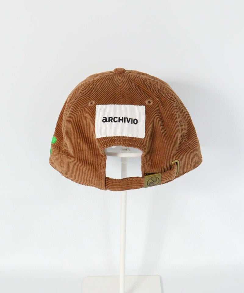 コーデュロイ刺繍キャップ後（ブラウン）