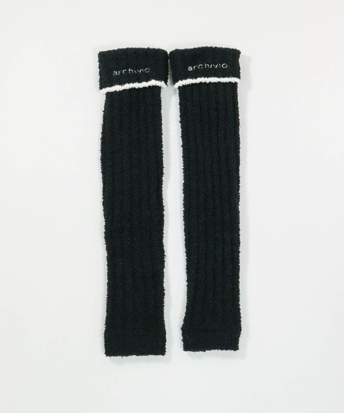 モールニットレッグウォーマー(ブラック)前