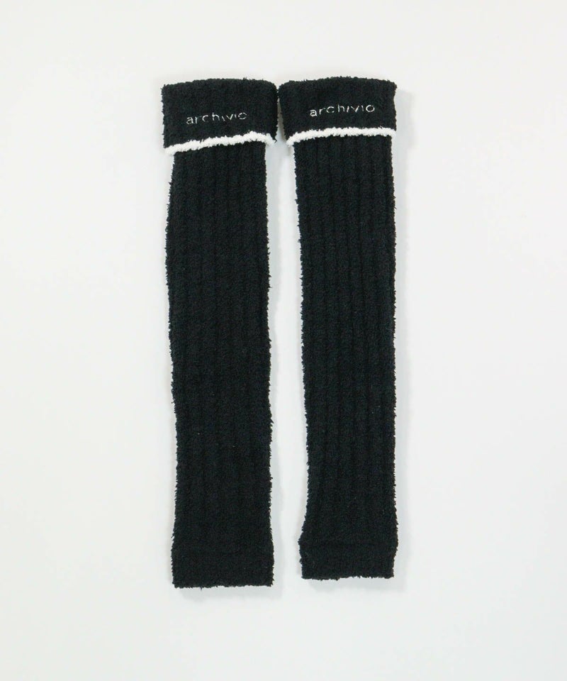 モールニットレッグウォーマー(ブラック)前