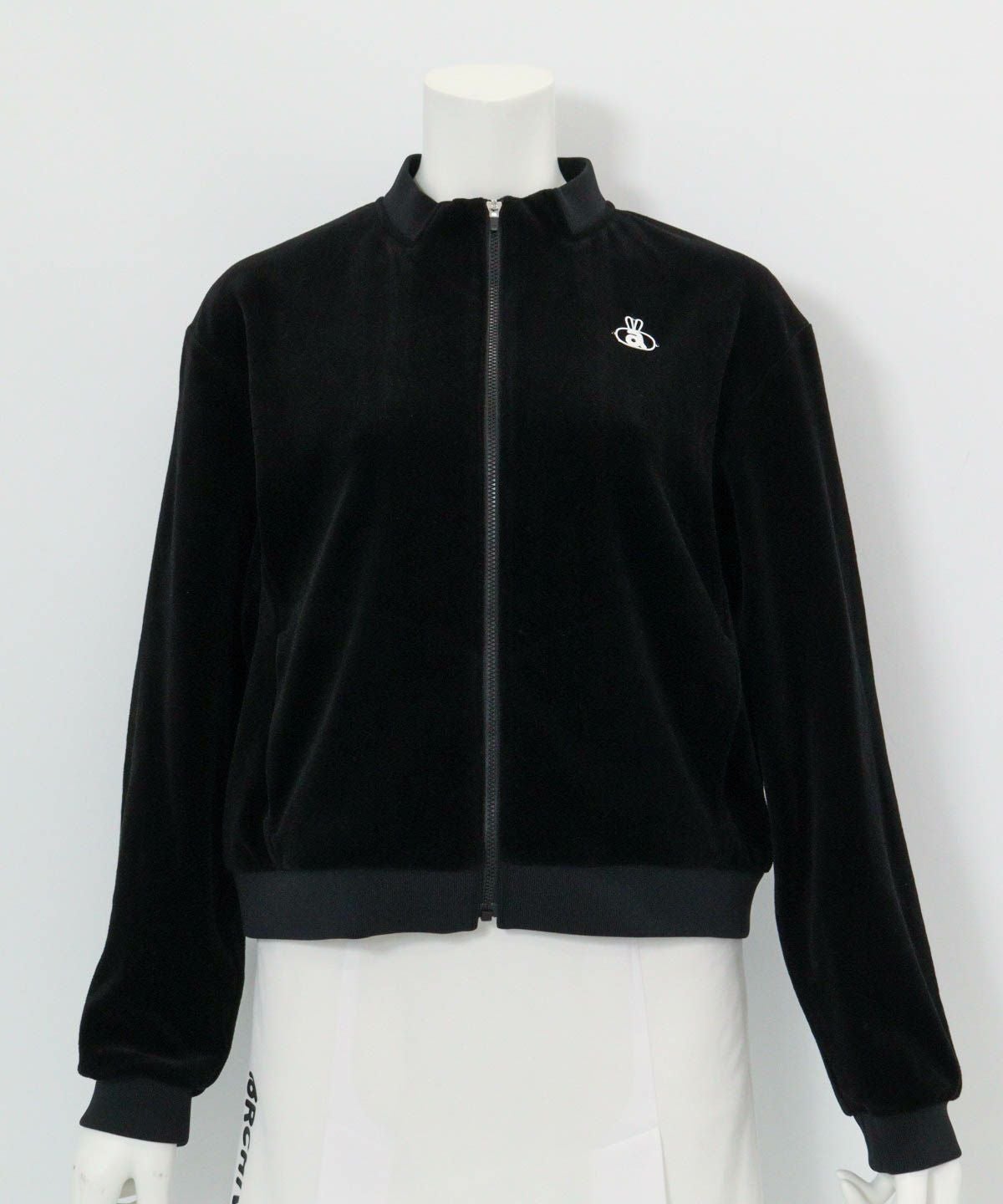 ベロア×中綿ブルゾン(ブラック)前