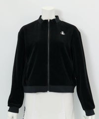 ベロア×中綿ブルゾン(ブラック)前