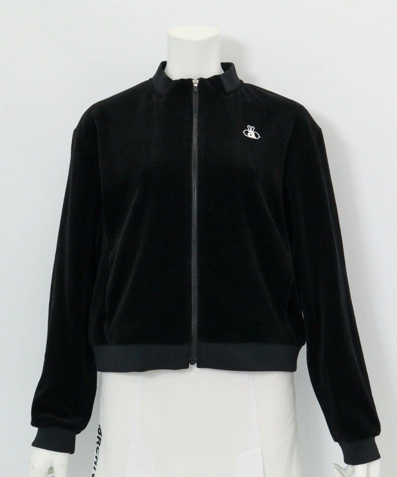 ベロア×中綿ブルゾン(ブラック)前