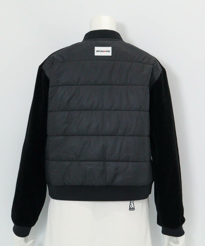 ベロア×中綿ブルゾン(ブラック)後ろ