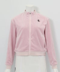 ベロア×中綿ブルゾン(ピンク)前