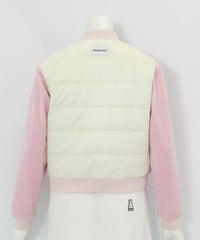 ベロア×中綿ブルゾン(ピンク)後ろ