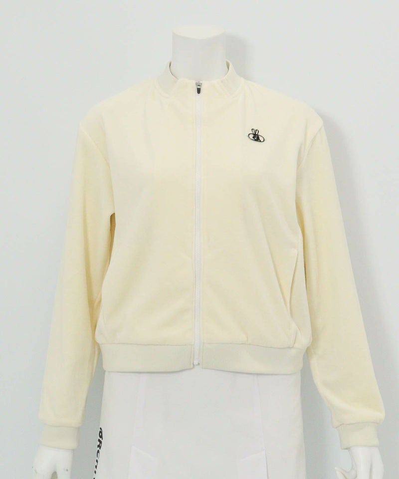 ベロア×中綿ブルゾン(ホワイト)前