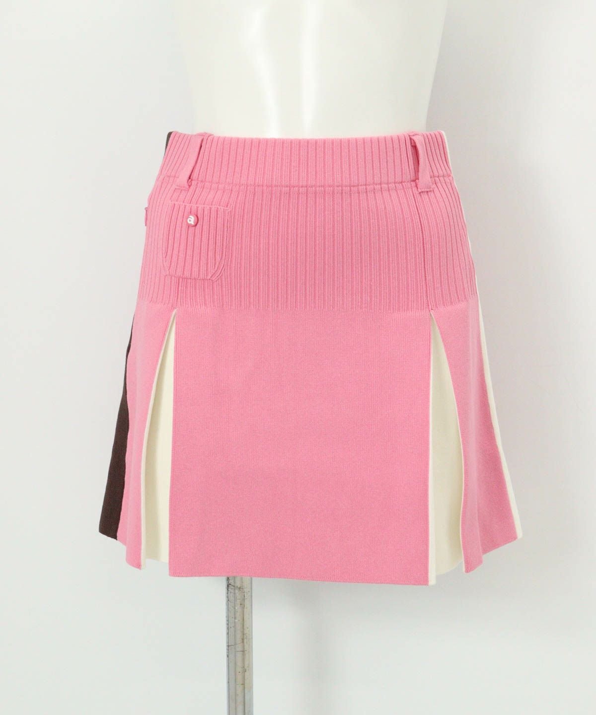 カラーライン配色ニットスカート(ピンク)前