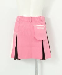 カラーライン配色ニットスカート(ピンク)後ろ