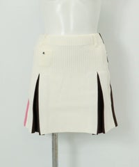 カラーライン配色ニットスカート(ホワイト)前