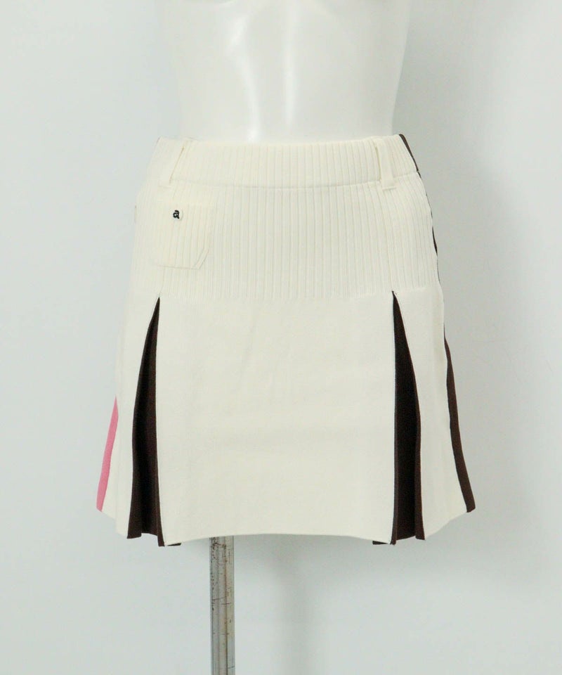 カラーライン配色ニットスカート(ホワイト)前