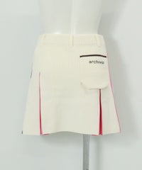 カラーライン配色ニットスカート(ホワイト)後ろ