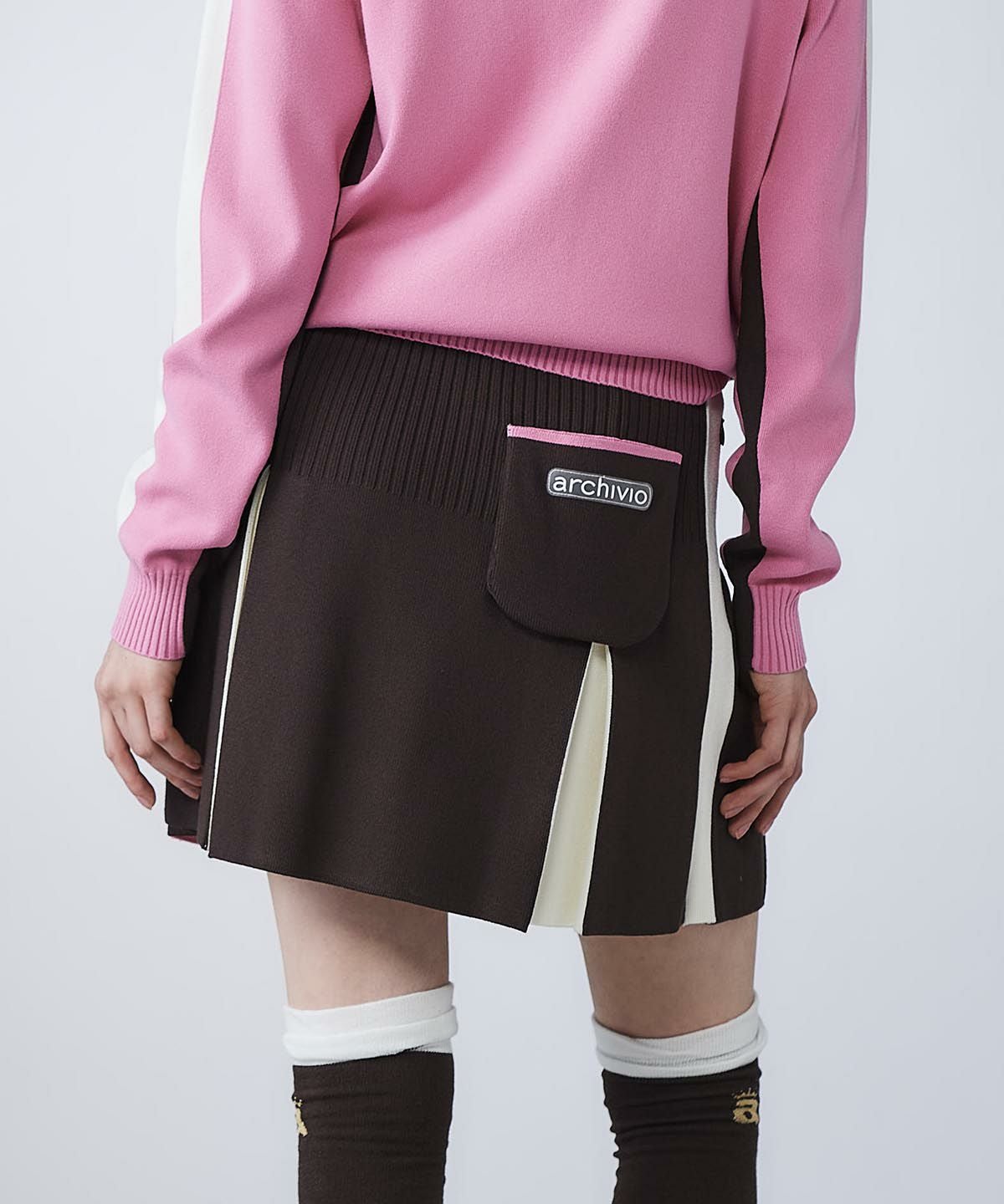 カラーライン配色ニットスカート|アルチビオ - ゴルフウェアや婦人服通販