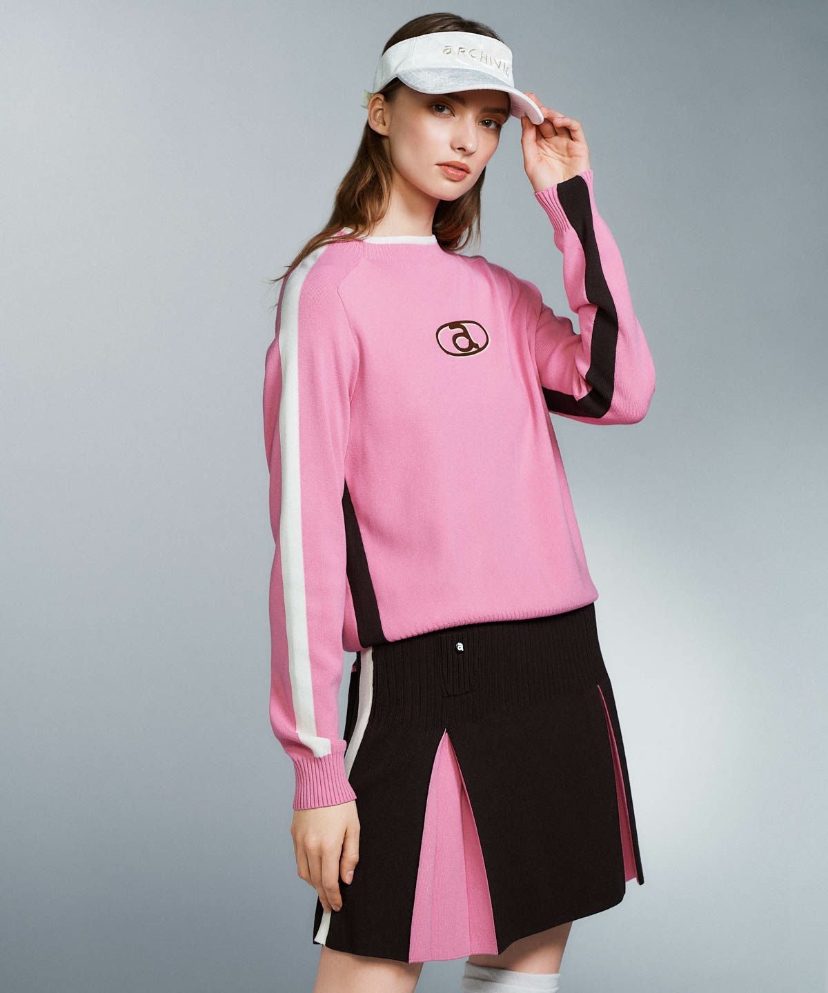 カラーライン配色ニットスカート|アルチビオ - ゴルフウェアや婦人服通販