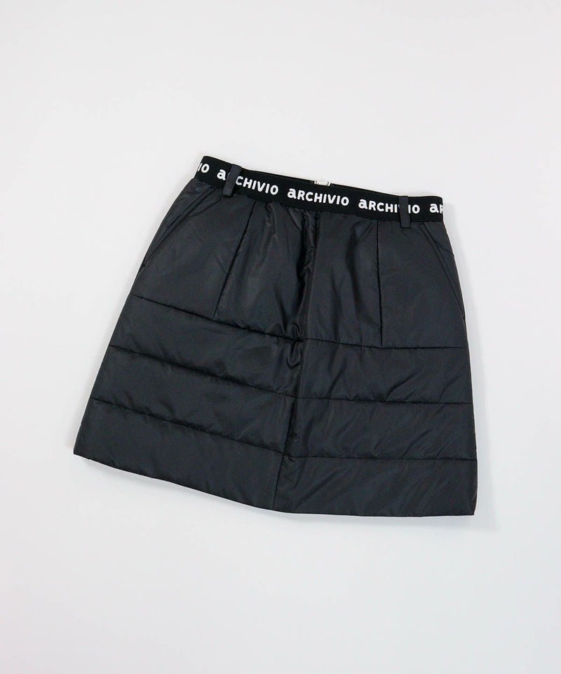 ウエストロゴ中綿撥水スカート（ブラック）