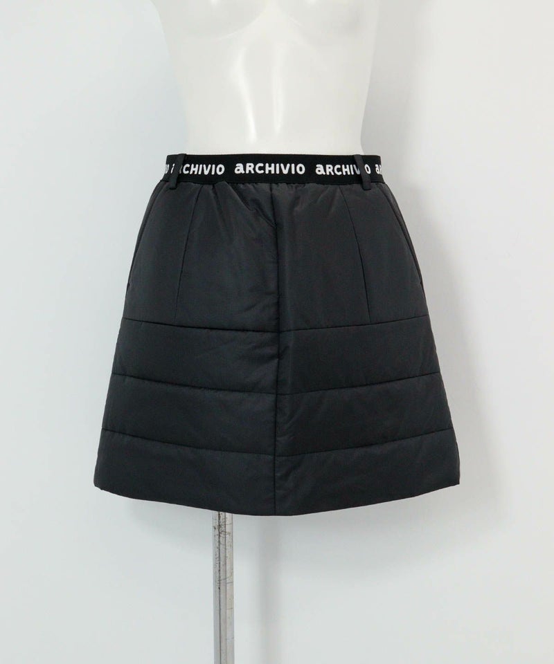 ウエストロゴ中綿撥水スカート（ブラック）
