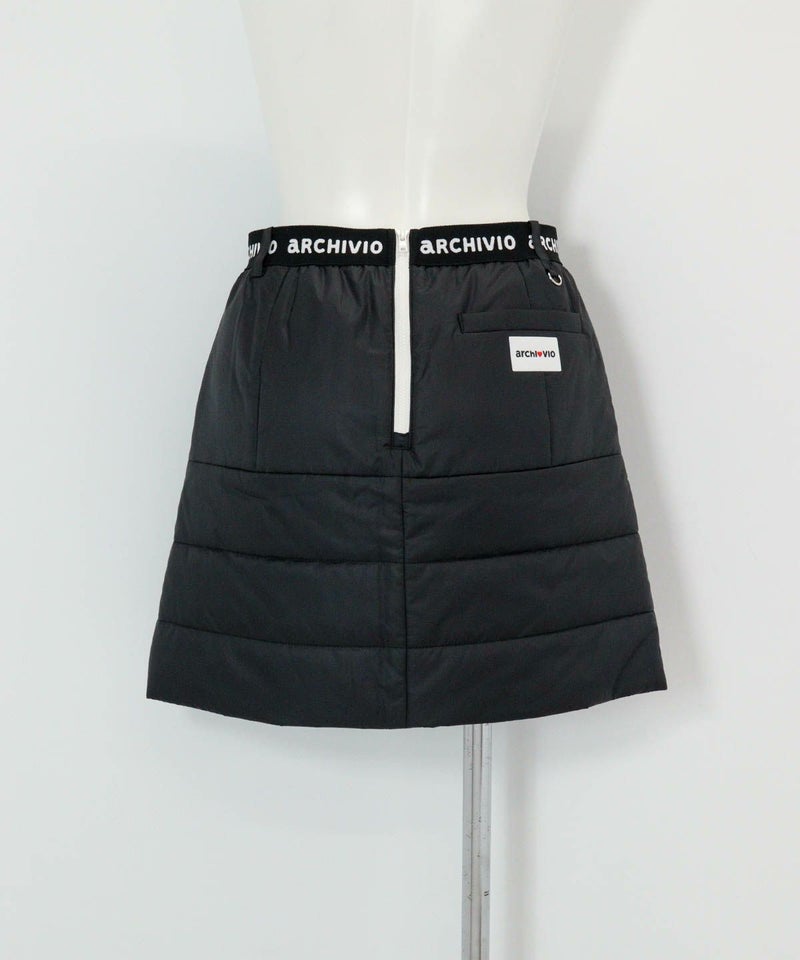 ウエストロゴ中綿撥水スカート後（ブラック）