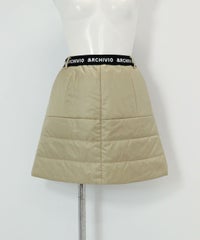 ウエストロゴ中綿撥水スカート（ベージュ）