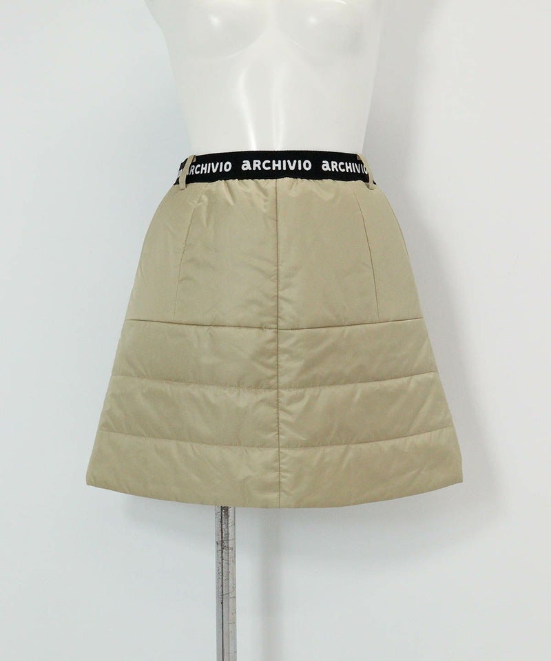 ウエストロゴ中綿撥水スカート（ベージュ）