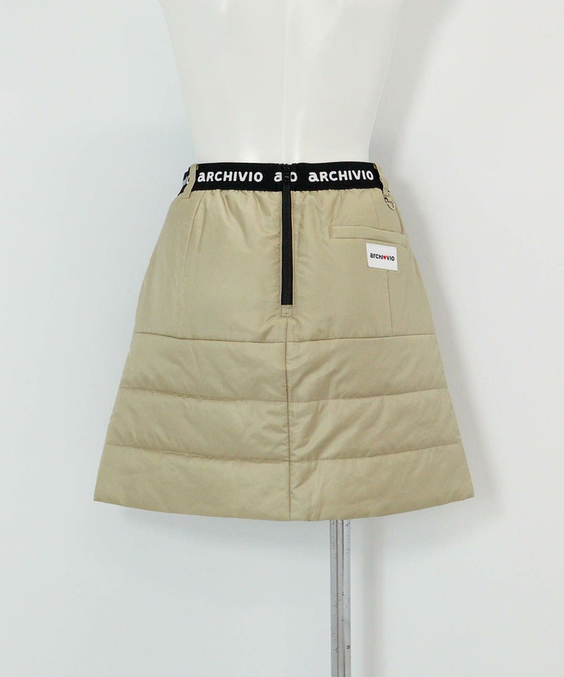 ウエストロゴ中綿撥水スカート後（ベージュ）
