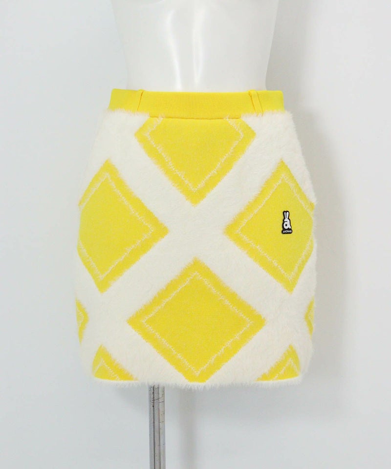 フェザーヤーン保温ニットスカート（ライトイエロー）