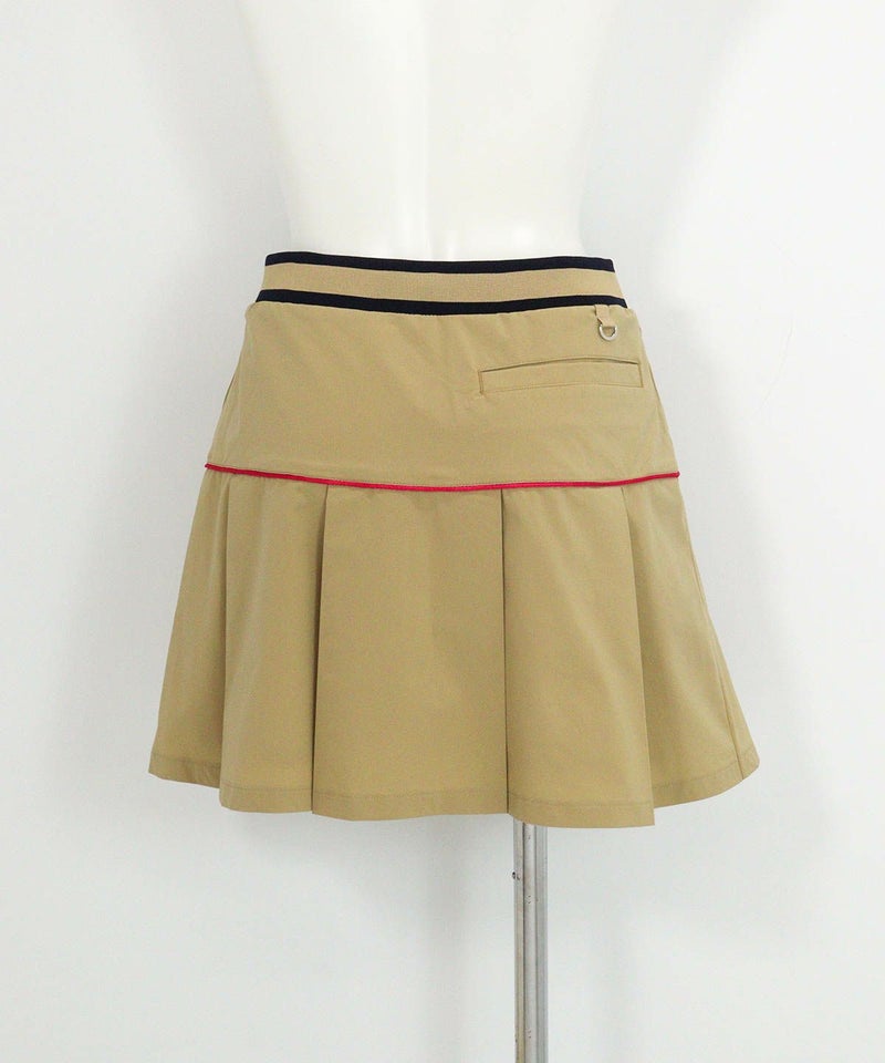 プリーツ切替撥水スカート(ベージュ)後ろ