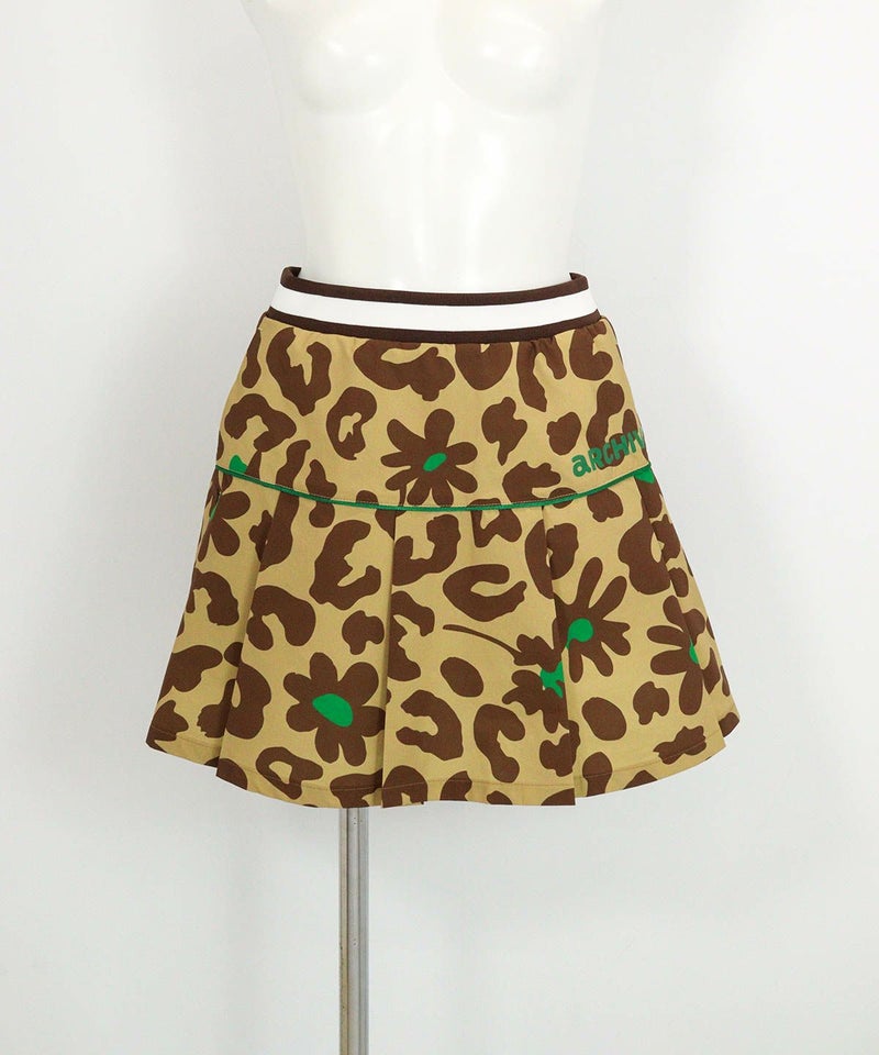 プリーツ切替撥水スカート(レオパード)前