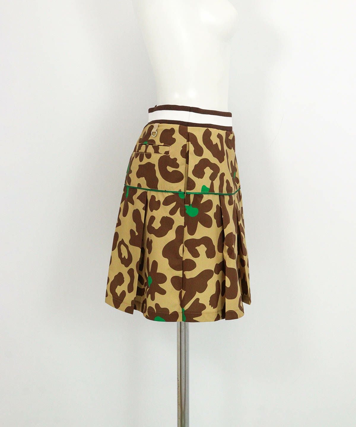 プリーツ切替撥水スカート(レオパード)横