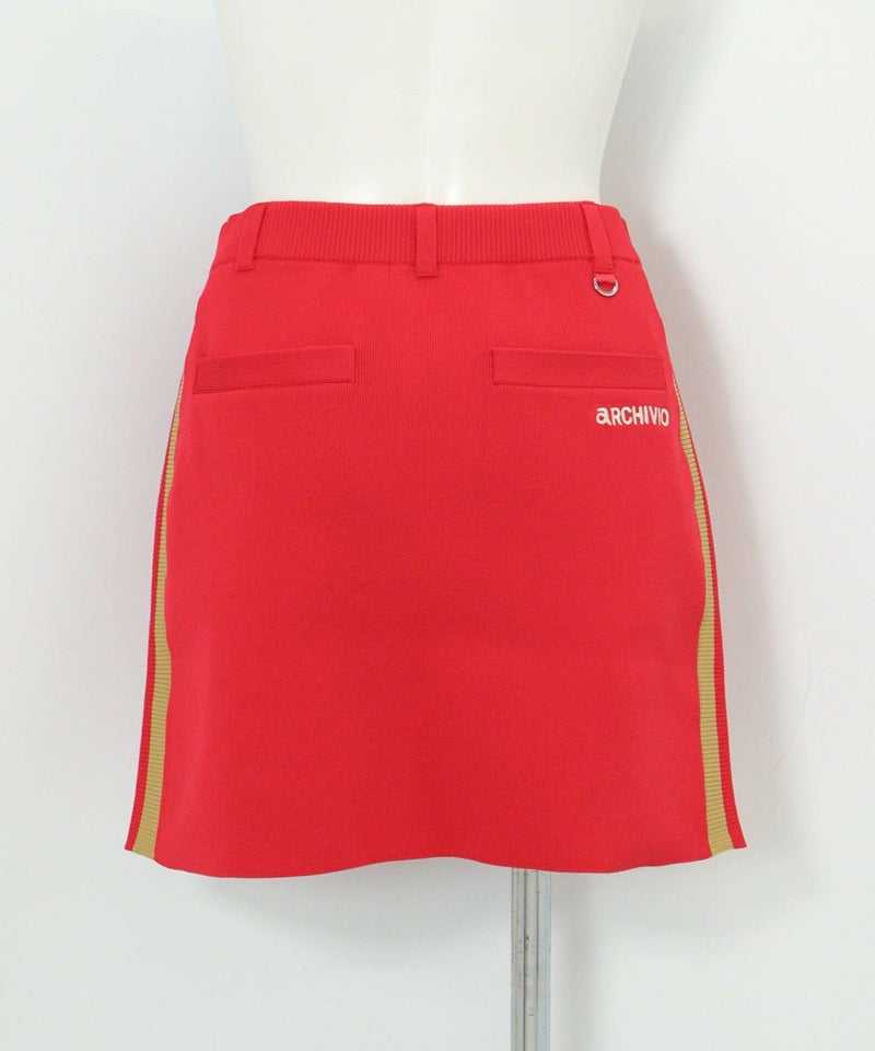 マーガレットニットスカート(レッド)後ろ