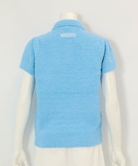 モールニット半袖プルオーバー(ライトブルー)後ろ
