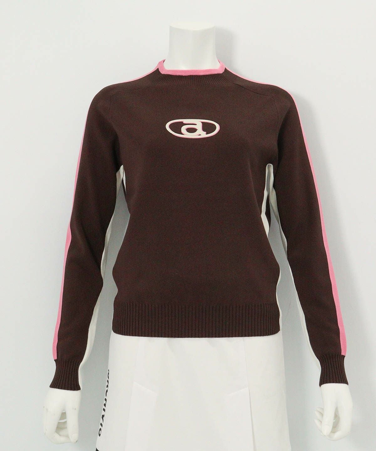 カラーライン配色ニット(ブラウン)前