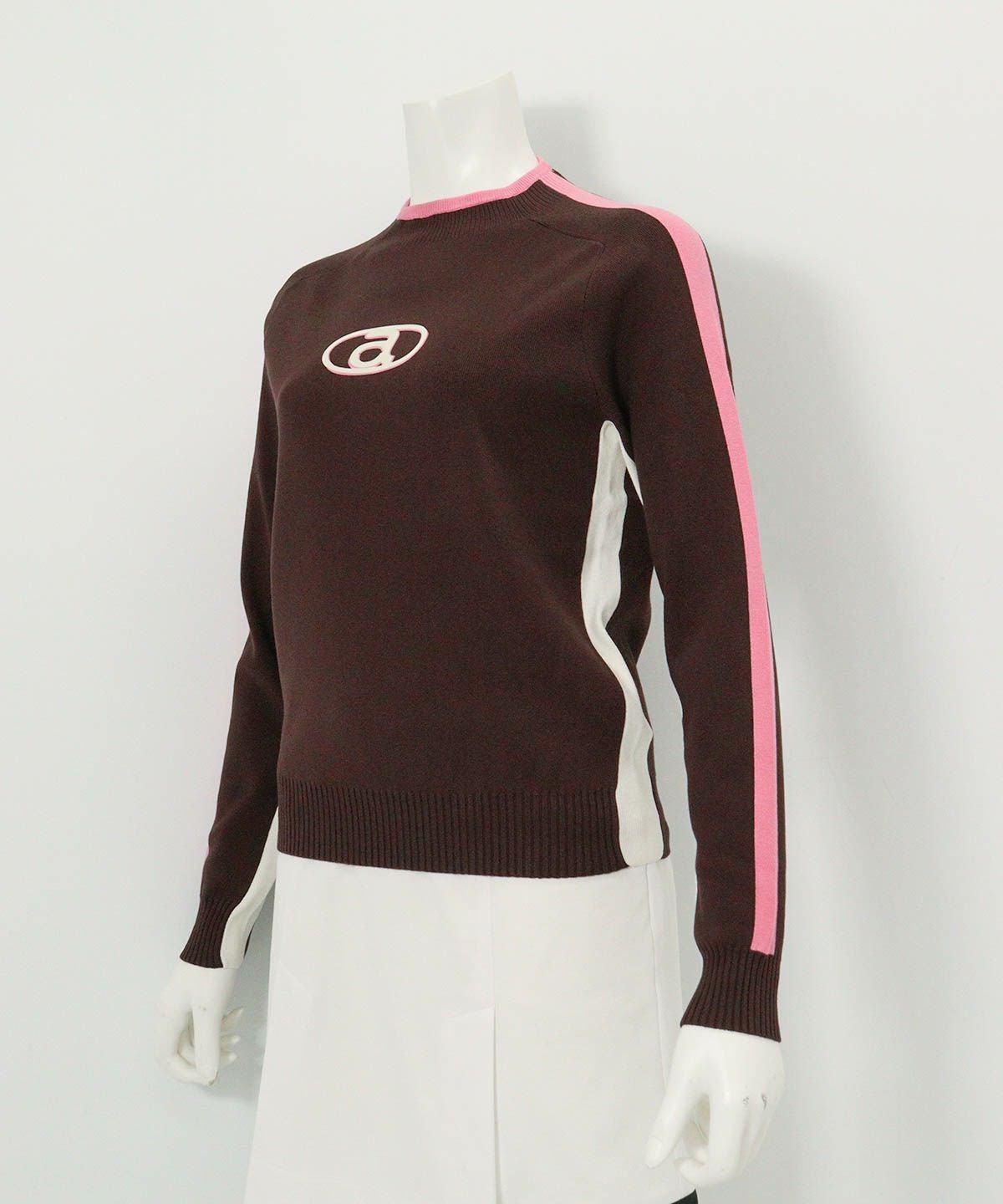 カラーライン配色ニット(ブラウン)斜め