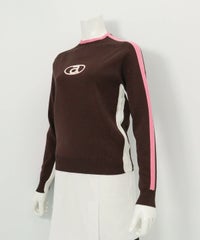 カラーライン配色ニット(ブラウン)斜め